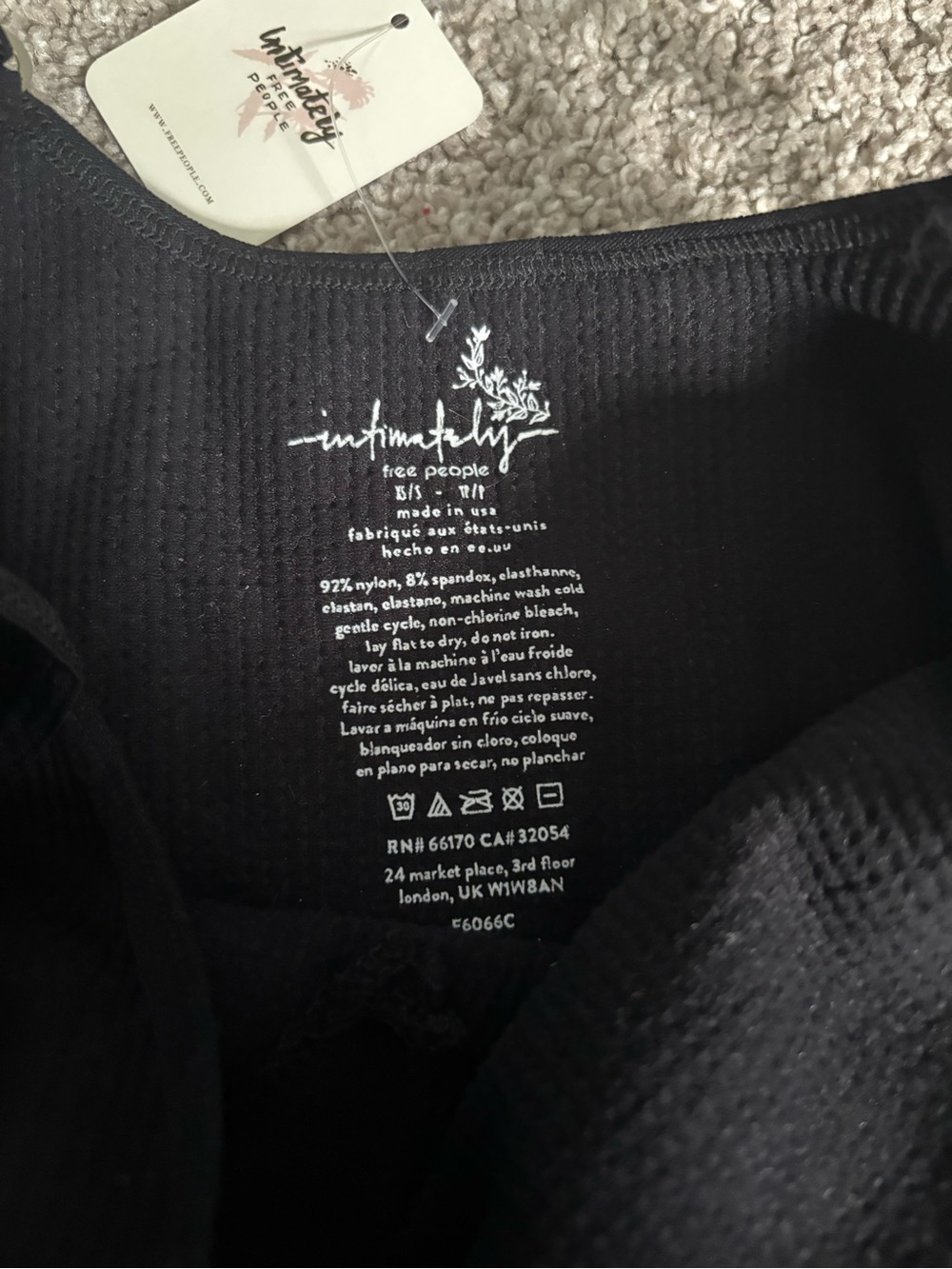 Free People Black Ribbed V-Plunge Cami Tank - Picture 3 of 3